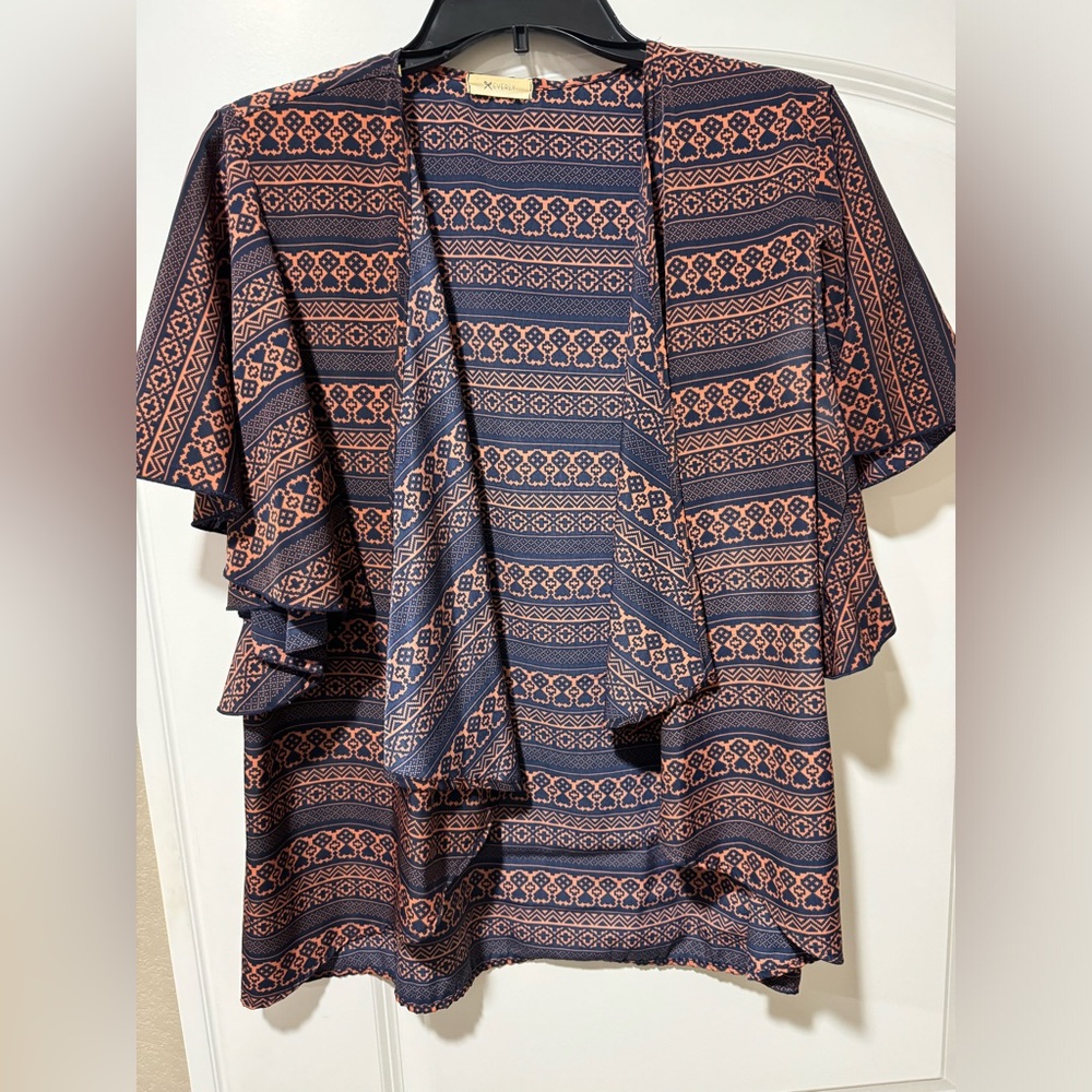 Everly kimono / navy & orange / one size (IMO it’s a large) — 040926
